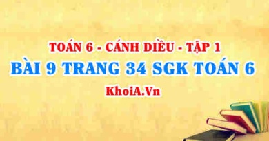 Bài 9 trang 34 SGK Toán 6 tập 1 Cánh Diều